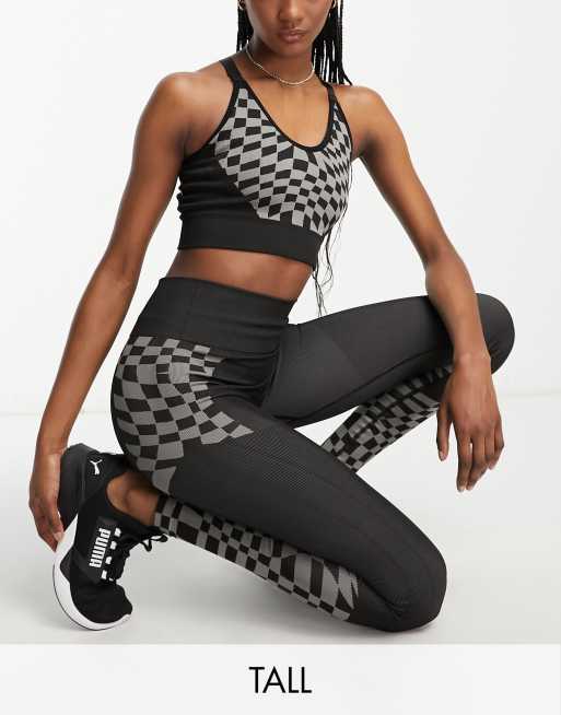 Urban Threads Tall seamless leggings in checkerboard print