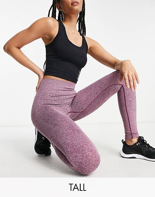 Urban Threads Tall seamless squat proof gym leggings in purple marl