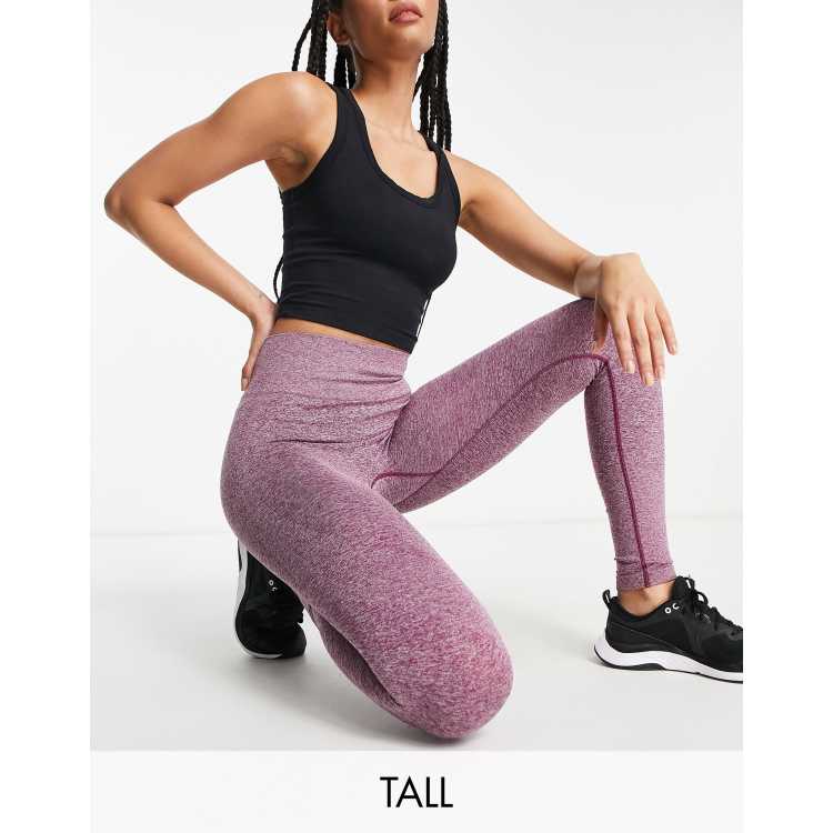 Urban Threads Tall seamless squat proof gym leggings in purple marl