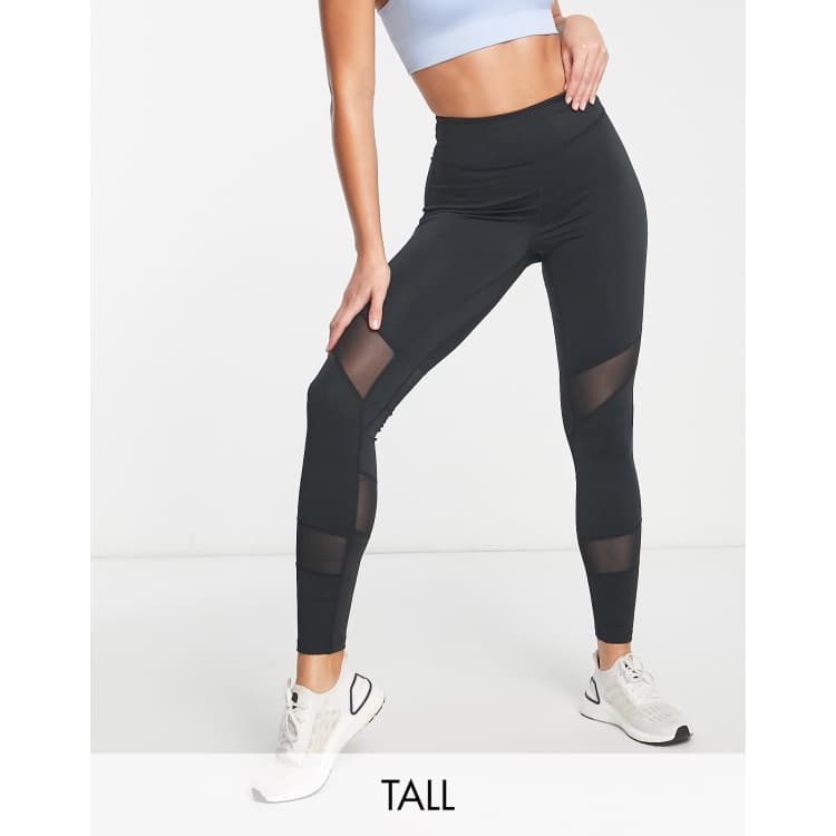 Black Mesh Panel Sports Leggings