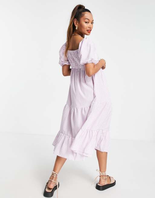 Striped Side Slit Midi Dress – Urban Threads Clothing Boutique