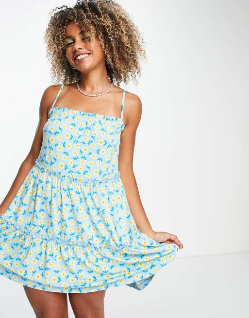 Urban Threads tiered swing dress in floral print | ASOS