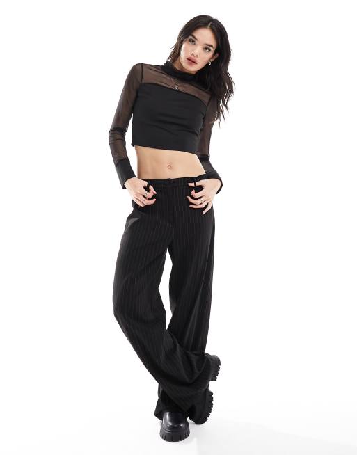 Urban Threads - Top en tulle à col montant - Noir, 3 de 4