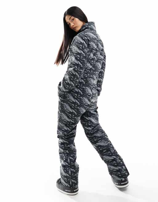 Urban Threads Tuta da sci mimetica nera e grigia ASOS