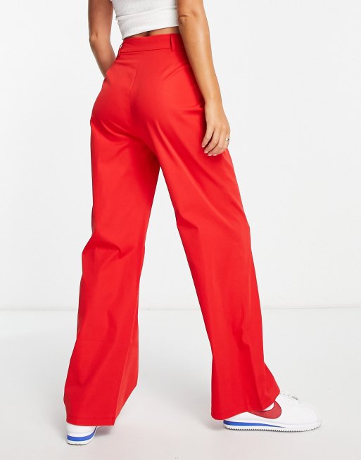 Red best sale thread pants