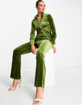 velour pants suits