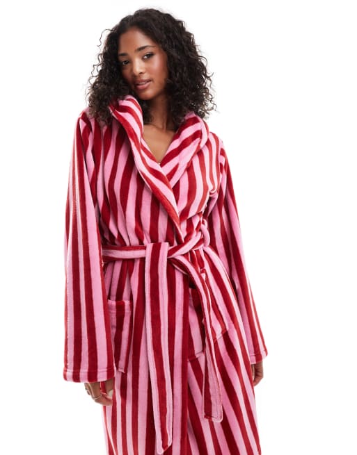 Dressing Gown Vestaglia Seta Lunga Seta Vestaglia Rossa Donna