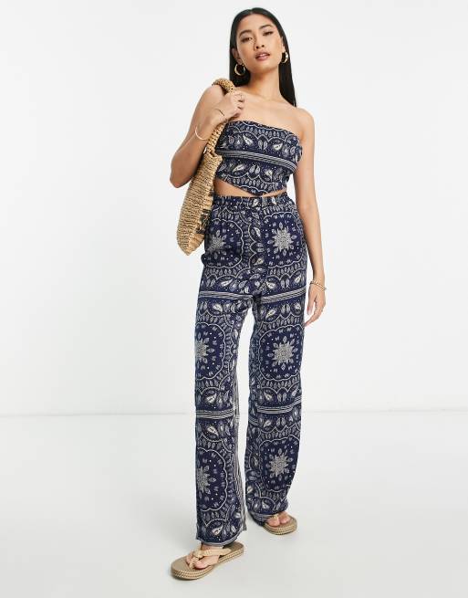 Urban Threads wide leg pants in bandana print - part of a set