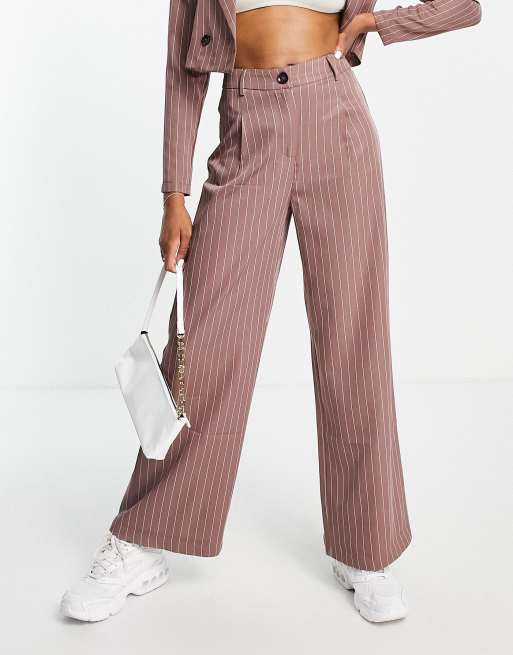 Urban Threads wide leg pants in lavender pinstripe - part of a set