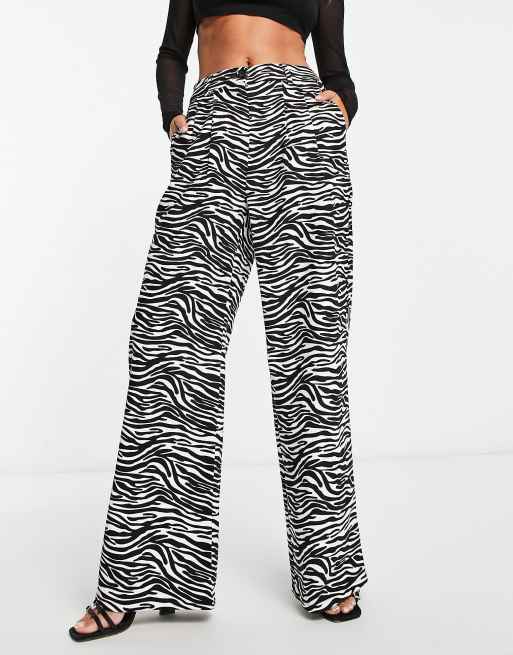 Urban Threads wide leg pants in zebra print | ASOS