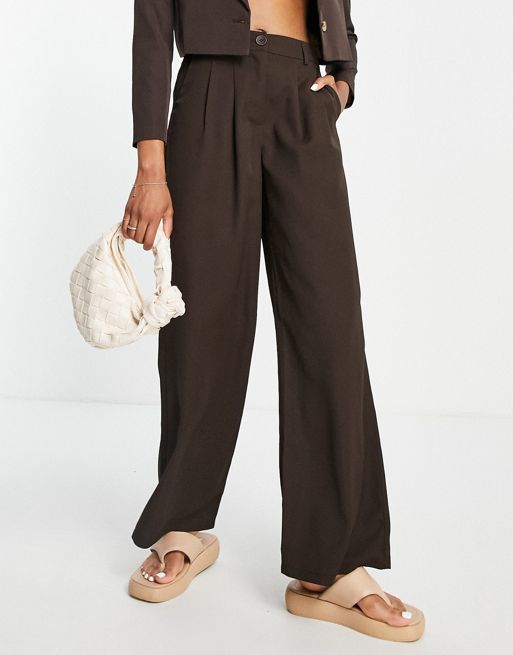 Urban Threads wide leg trousers co-ord in chocolate brown | ASOS
