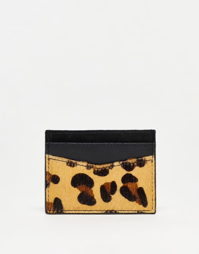 Urbancode animal print card holder in black