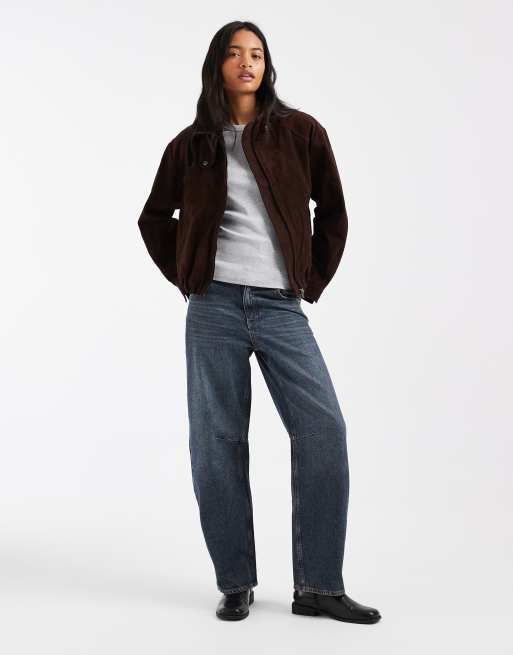 Urbancode Bomberjacke in Wildlederoptik mit Mock-Neck in Schokobraun, 2 von 4