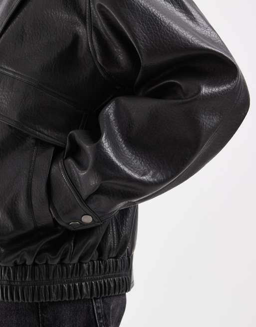 Urbancode bomberjakke med dobbel lag og mock neck i sort, 3 af 4