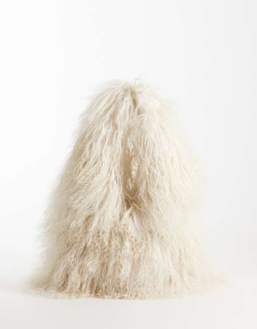 Urbancode borsa oversize in montone color crema, 1 di 4