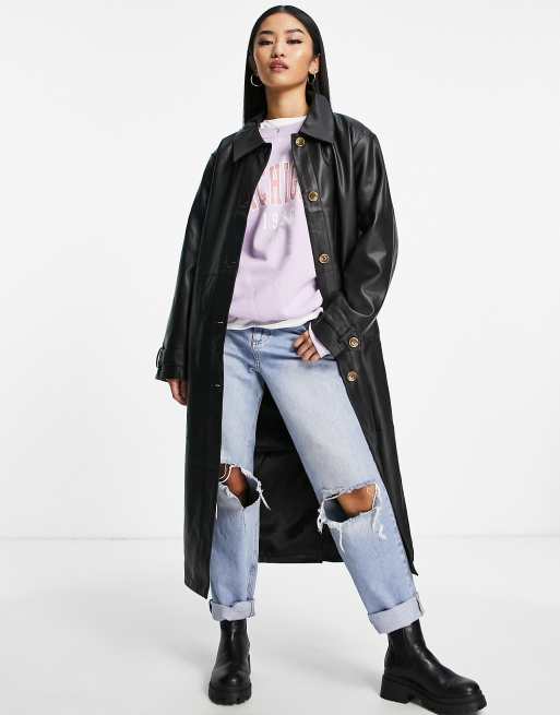 Urbancode - Cappotto in pelle sintetica