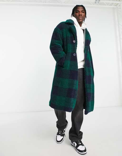 Checked teddy coat sale