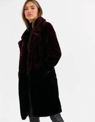 asos black fur coat