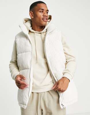 cream puffy vest