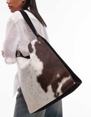 Urbancode Urbancode cowhide tote bag in multi