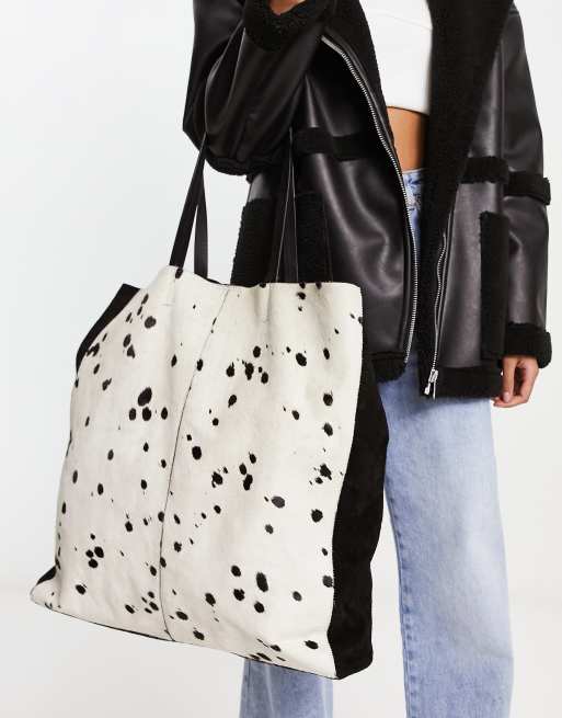 Urbancode - Extra grote leren tote in dierenprint