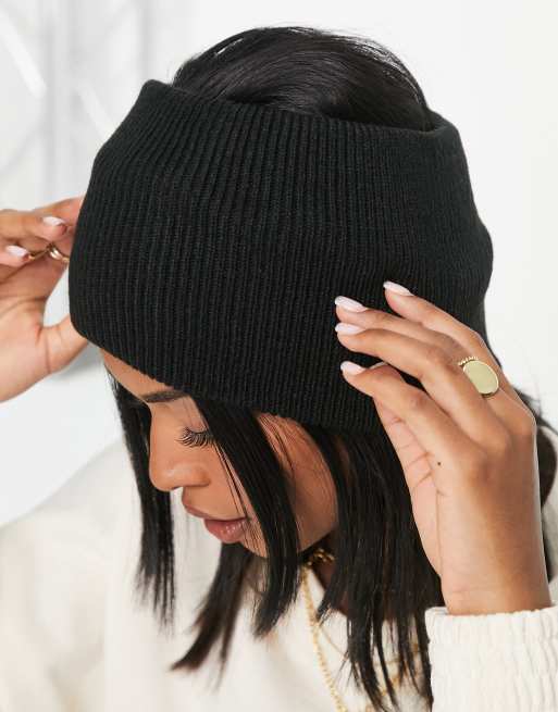Axy Fascia Invernale In Maglia Con Nodo A Torsione – Donna, Nera, Calda E Morbida