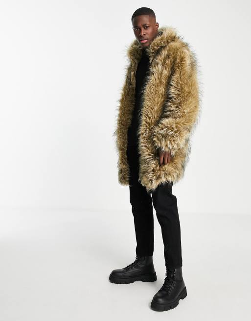 Urban outfitters shop mens fur coat