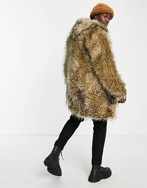 Urbancode Faux Fur Longline Hooded, Jones New York Petite Textured Faux Fur Coat With Hoodie