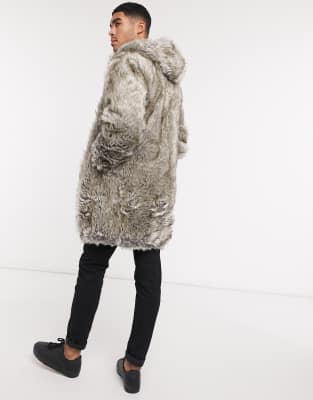 mens longline fur jacket