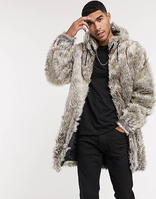 Urbancode Faux Fur Longline Hooded, Jones New York Petite Textured Faux Fur Coat With Hooded Jacket