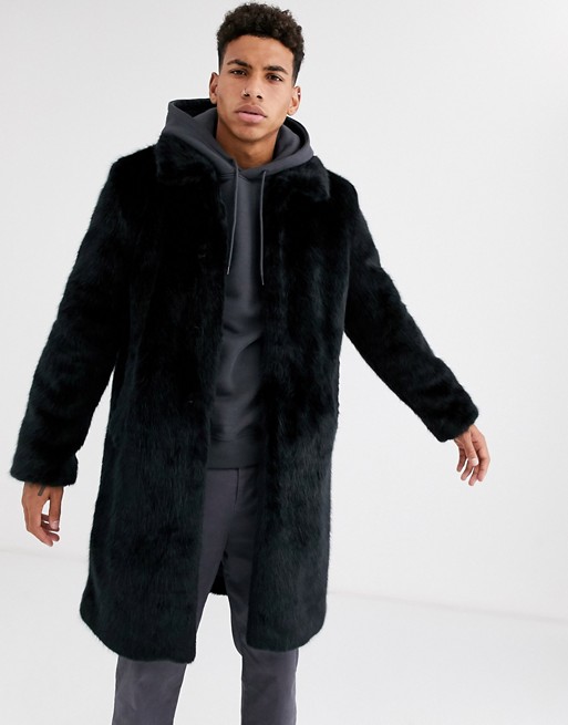 Urbancode faux fur overcoat