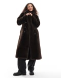 [Urbancode] Urbancode faux fur oversized cocoon coat in chocolate brown 6 Chocolate brown