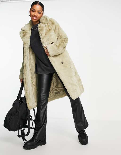 Urbancode faux fur trench coat | ASOS