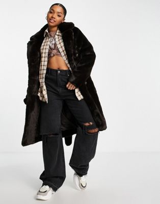 Urbancode faux fur trench coat