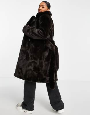 faux fur trench coat