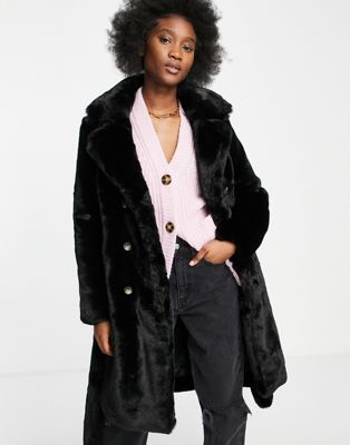 Urbancode faux fur trench coat