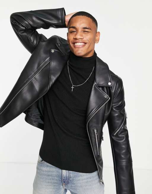 レザージャケット・コート URBANCODE FAUX LEATHER JACKET Urbancode faux-leather Jacket | Brown | FARFETCH UZ
