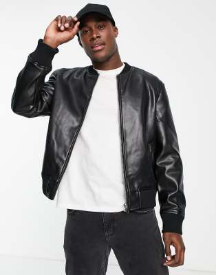 black leather jacket with cap