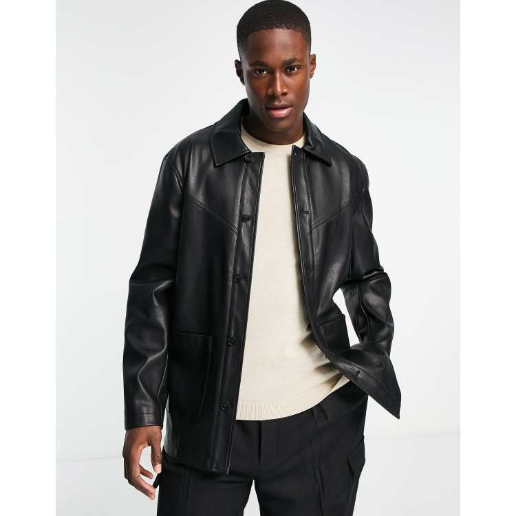 Leather mac outlet coat