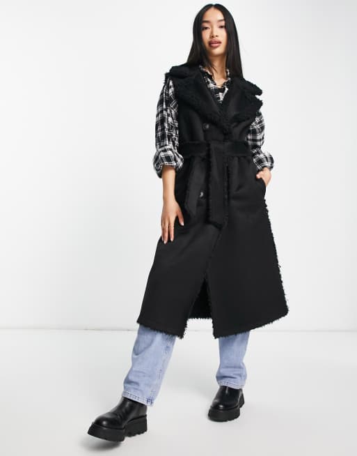 Urbancode - Gilet ceinturé en similicuir
