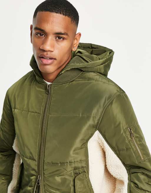 Sherpa trim outlet bomber jacket