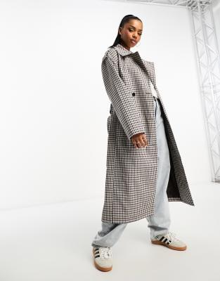 Urbancode - Karierter Trenchcoat mit Gürtel-Neutral