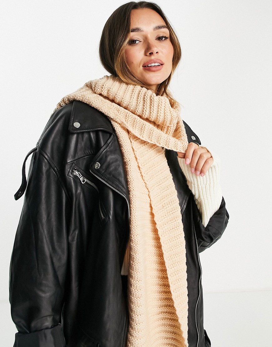 Urbancode knitted snood in beige-Neutral