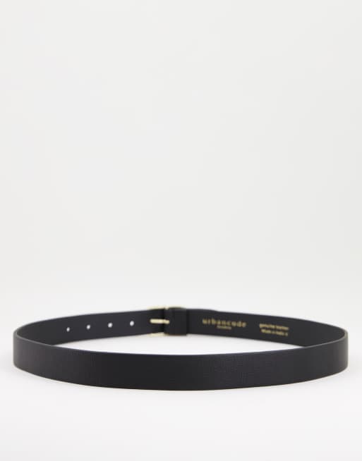 , Urban Code Wide Buckle Belt. SMALL Urbancode suede leather belt in black | ASOS main image 4