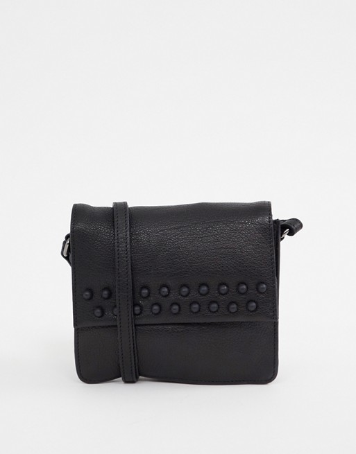 Urbancode leather cross body bag with small stud detail | ASOS