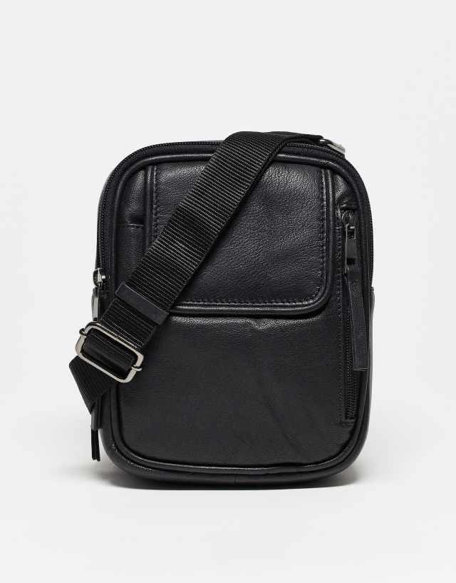 Urbancode leather crossbody bag in black