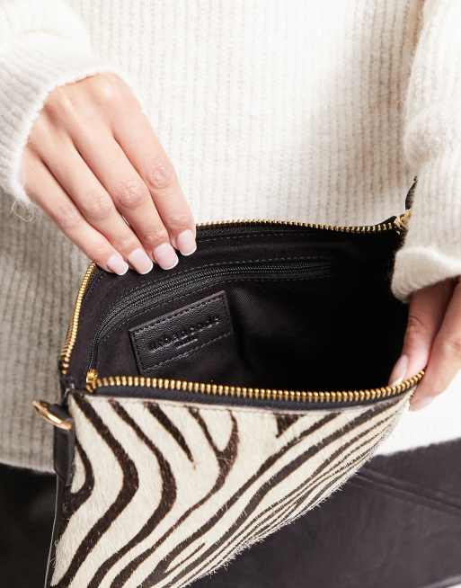 Urbancode leather crossbody bag in zebra print ASOS