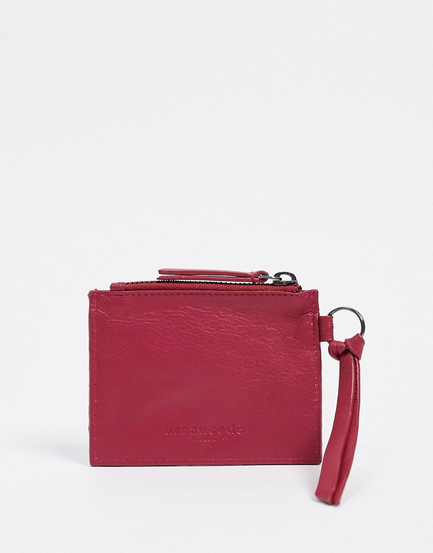 Urbancode leather mini purse with card holder in metallic-Multi