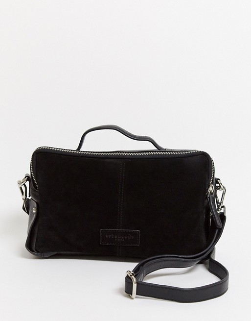 Urbancode leather rectangular bag in black