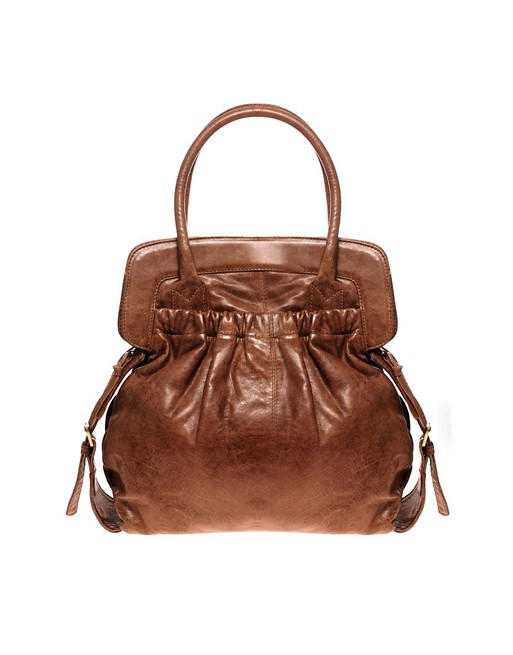 urbancode Leather Ruched Front Shoulder Bag | ASOS